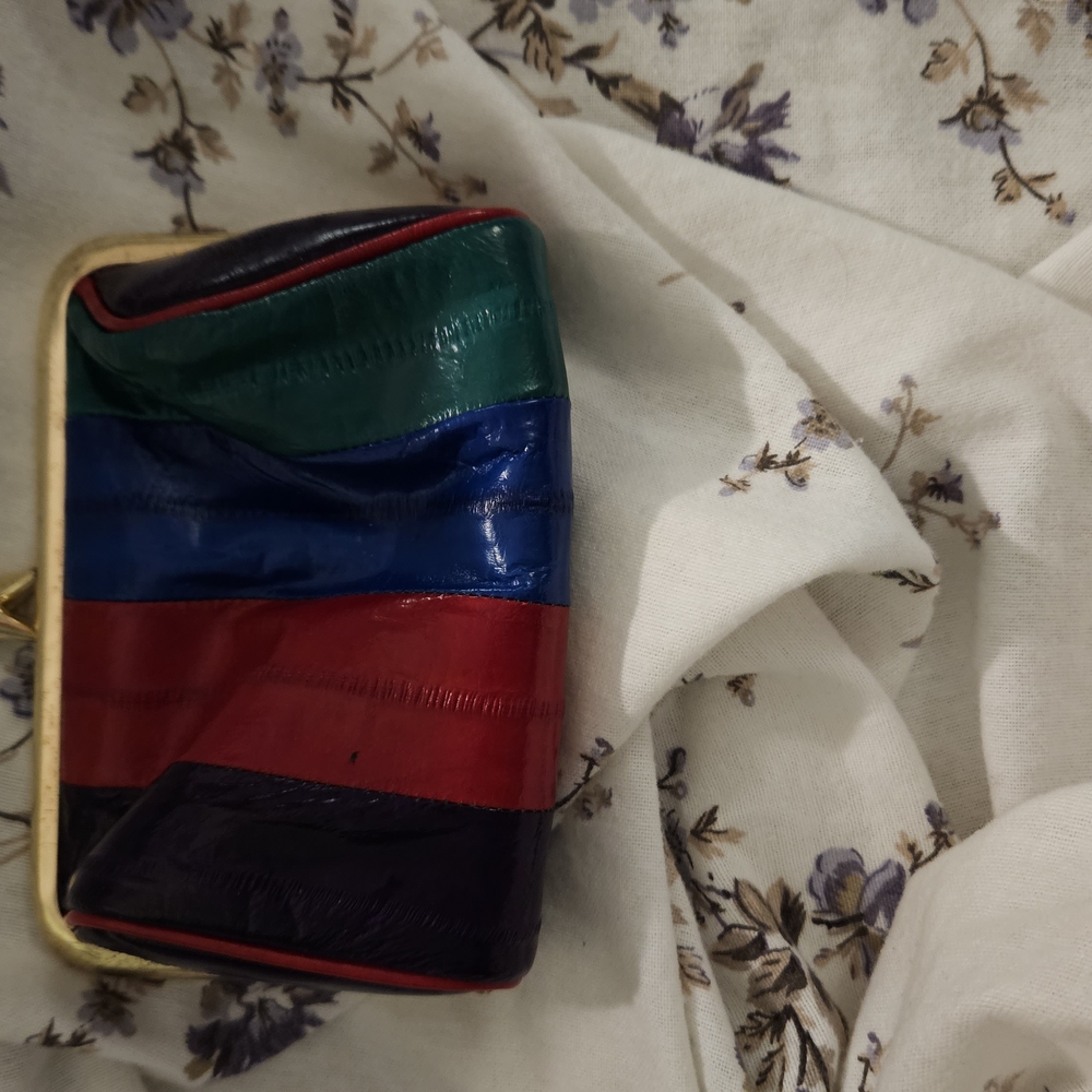Vintage Red, Blue, And Green Cosmetic/lipstick Bag